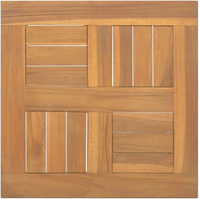 Square Table Top Solid Teak Wood, Replacement Table Top, Wooden Desk Top for Outdoor, Home, 15.7"x15.7"x1"