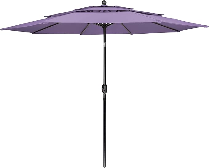 Northlight 9.75ft Outdoor Patio Market Umbrella with Hand Crank and Tilt, Purple