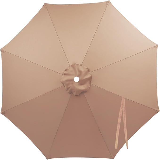 Patio Umbrella Replacement Canopy 6.6ft 7ft 8.2ft 9.2ft 9.8ft for 6/8 Ribs, Market Umbrella Top Cover, UV Protective Waterproof Polyester Fabric, Canopy Only