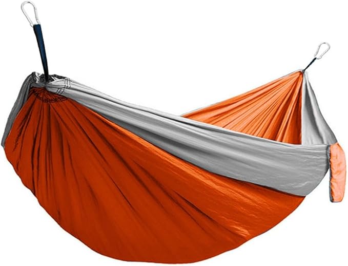 Camping Hammock,hammock,Breathable Nylon Fabric (parachute Fabric) with Strong Load-bearing Capacity, Suitable for Outdoor Places Such As Parks, Seashores and Camping.(Orange Grey)