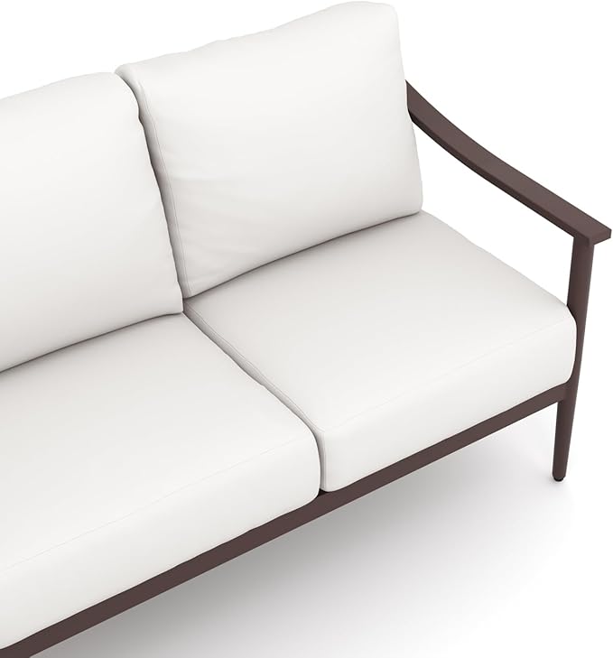 New Classic Furniture Moana Aluminum Metal Patio Conversation Sets for 5 (Ivory) – Stylish Outdoor Patio Conversation Sets – Outdoor Furniture Sets for Balcony, Deck, or Small Outdoor Spaces