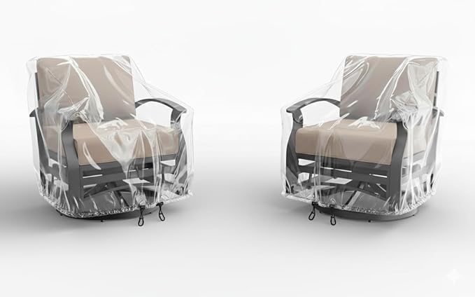 Outdoor Swivel Lounge Chair Cover, Waterproof Heavy Duty Outdoor Chair Covers, Patio Rocking Chair Covers for Furniture (2Pack-39'' L x 37'' D x 38'' H)