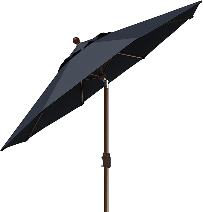 EliteShade USA 10-Year-Non-Fading 9Ft Market Patio Umbrella, UPF 50+ UV Protection Performance Sun Umbrella, Heavy Duty Commercial Grade Outdoor Table Umbrella with Crank & Tilt, Windproof Vented Top for Garden, Pool, Deck and Outdoor Playsets, Black