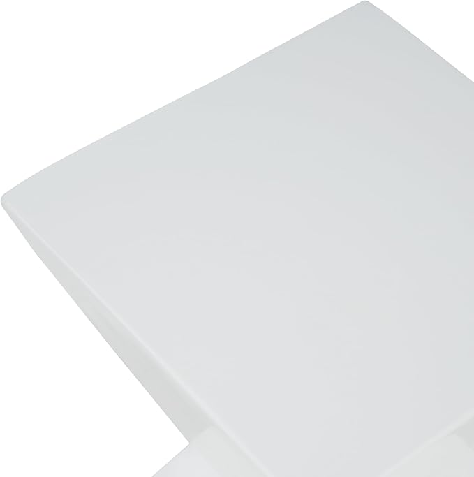 Christopher Knight Home Ginues Lightweight Concrete Square Coffee Table, Indoor and Outdoor Side Table for Living Room, MGO Small Side Table, Two-Tone Design, No Assembly Needed, White