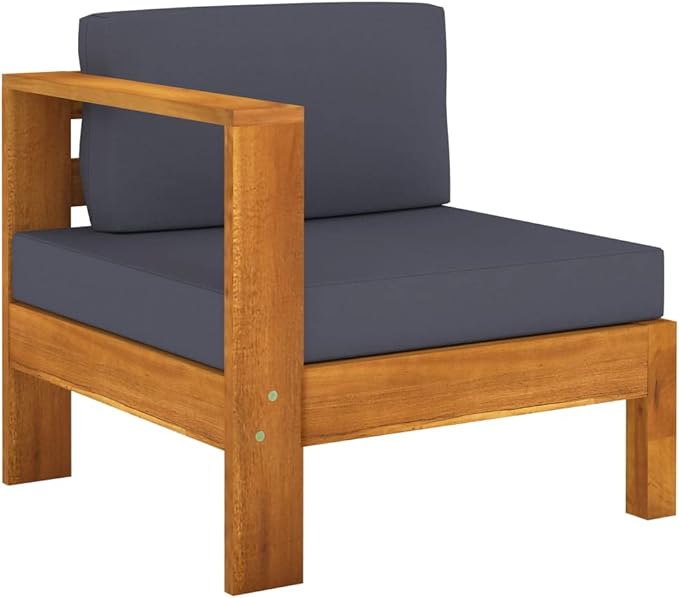 Patio Lounge Set with Dark Gray Cushions,Outdoor Patio Furniture,Outdoor Chat Conversation Set,for Patio,Backyard,Garden,Outdoor,5 Piece Acacia Wood
