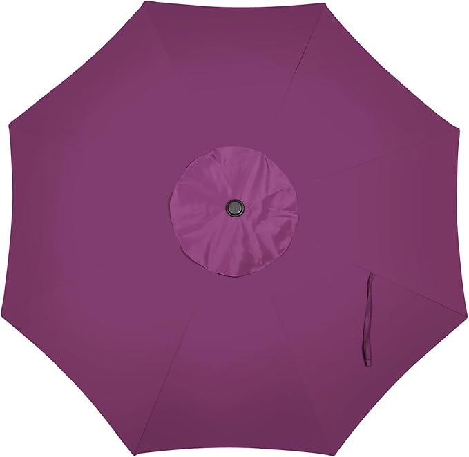 Blissun 9' Outdoor Patio Umbrella, Outdoor Table Umbrella, Yard Umbrella, Market Umbrella with 8 Sturdy Ribs, Push Button Tilt and Crank