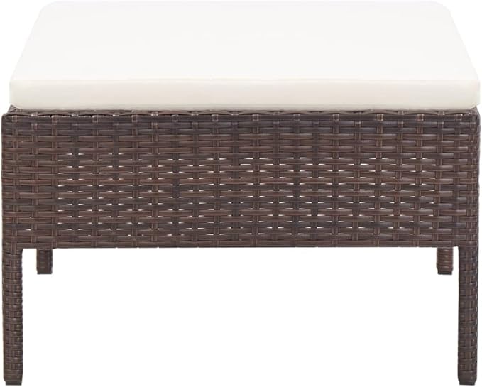Patio Sofa Set with Cushions,Patio Lounge Set,Outdoor Furniture,Outdoor Furniture Sets,Patio Conversation Sets,for Garden,Deck,Backyard,5 Piece Poly Rattan Brown