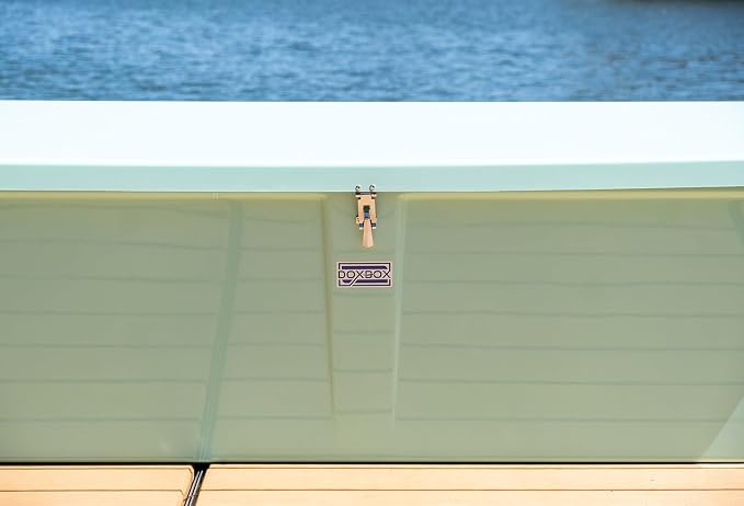 DoxBox Fiberglass Storage Box. US Made Weatherproof Storage with UV-Resistant Gelcoat for Waterfront, Boat, and Outdoor Gear, Rectangle Shape (Slate)