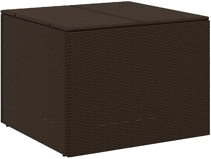 Garden Storage Box 76.9 Gallon Poly Rattan Deck Box with Water-Proof Bag and Powder-Coated Steel Frame for Patio Cushions and Blankets