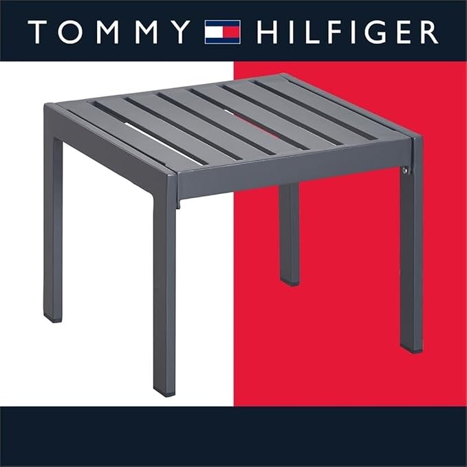 Home Square Outdoor Side Table in Gray Gunmetal Finish - Set of 2