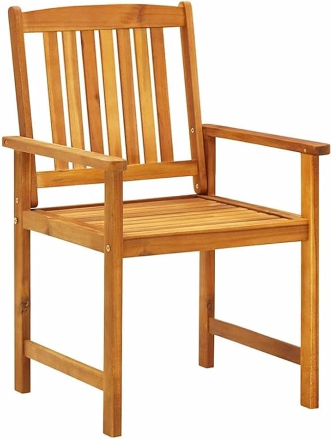 BOWERY HILL Contemporary Solid Acacia Wood Garden Dining Set, Brown Finish, 2-Piece Outdoor Patio Dining Set with Rectangular Table and 2 Chairs, Weather-Resistant, Durable Modern Design for Backyard