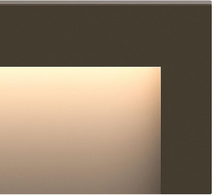Hinkley Landscape Lighting Taper Wide Horizontal 12v Deck Sconce - Aluminum, Low Voltage, Mounts Flush to Surface, Integrated LED, Wet Rated, Modern - Bronze Finish with Etched Glass Lens