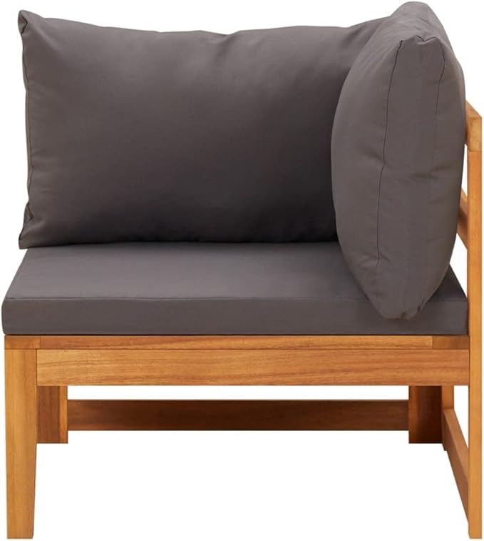 Patio Lounge Set with Dark Gray Cushions,Patio Furniture Sets,Patio Conversation Sets,Outdoor Furniture Sets,for Garden,Backyard,Outdoor,3 Piece Acacia Wood