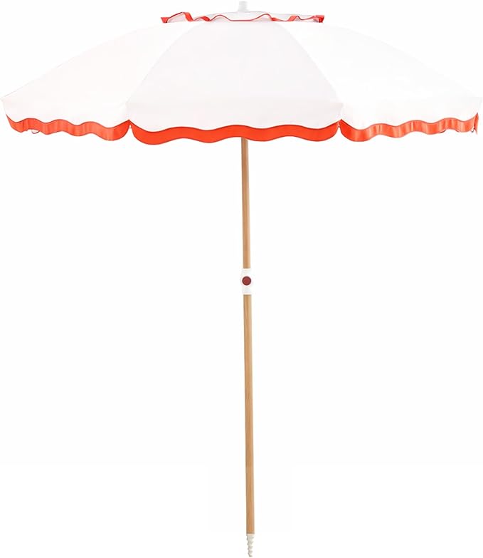 6FT Patio Beach Umbrella for Outdoor, UPF 50+ Sun Shade for Patio, Backyard, Garden, Pool and Beach, Tilt Adjustable, Portable, Harbour Rosé Pink