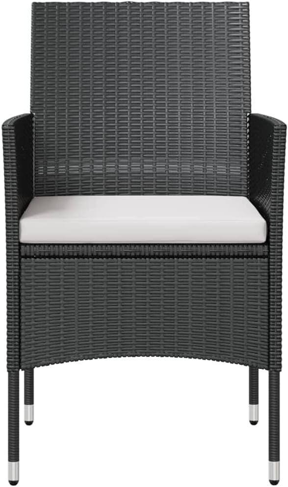 Backyard Furniture Patio Conversation Sets Outdoor Seating 8 Piece Patio Lounge Set with Cushions Poly Rattan Black Suitable for Swimming Pool, Courtyard, Garden