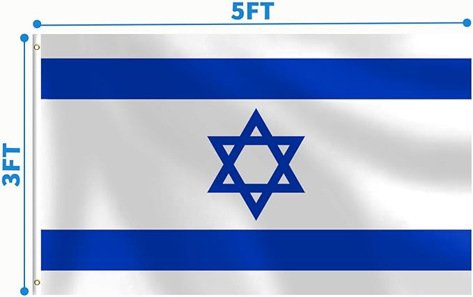 Israeli Flag 3x5 FT Heavy Duty Israel Flag Double Stitched Vivid Color Fade Proof Outdoor Decor With Brass Grommets(Israel)