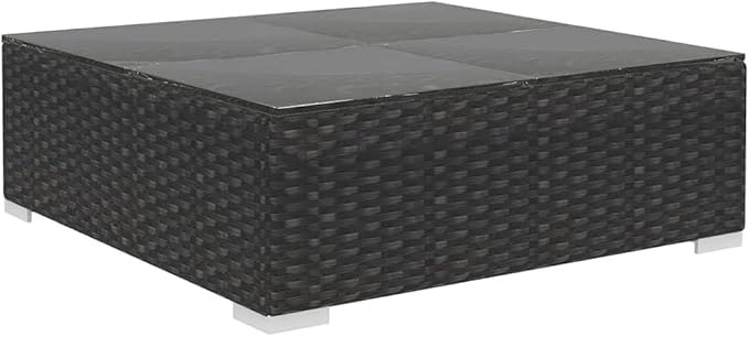 Patio Lounge Set with Cushions,Outdoor Furniture,Outdoor Furniture Sets,Patio Conversation Sets,for Garden,Deck,Backyard,5 Piece Poly Rattan Black