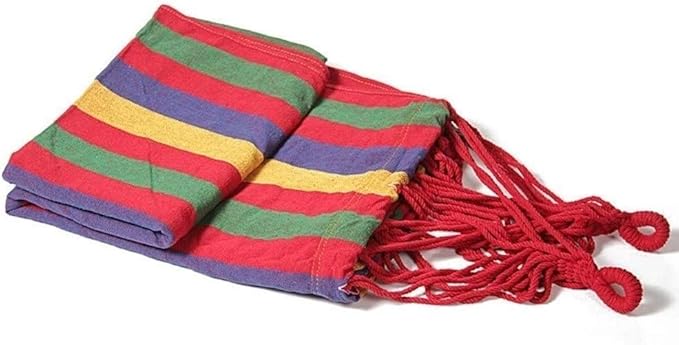 RUVOO Hammock Camping Hammock Rainbow Outdoor Leisure Double Collapsible Canvas Hammocks Ultralight Camping Hammock with Backpack Hammocks for Outside