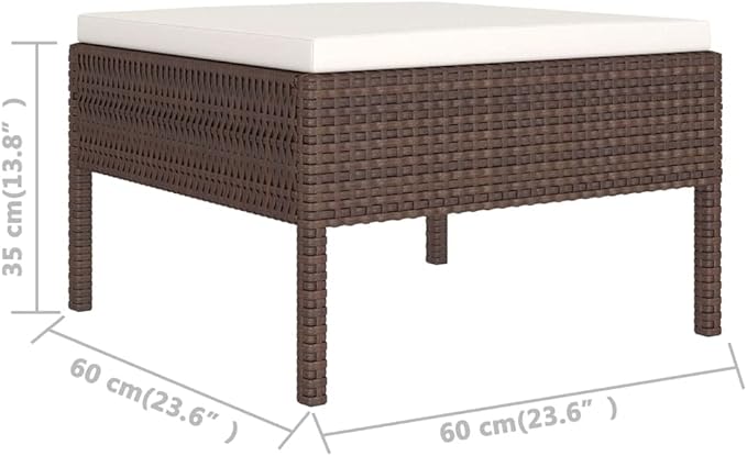 Patio Lounge Set with Cushions,Patio Furniture Sets,Patio Conversation Sets,Outdoor Furniture Sets,for Garden,Backyard,Outdoor,8 Piece Poly Rattan Brown