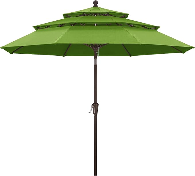 ABCCANOPY 5-Year 10-Year No Fading 9FT 3 Tiers Patio Umbrella, Outdoor Table Umbrella with 8 Sturdy Ribs for Deck, Backyard, Garden, Yard