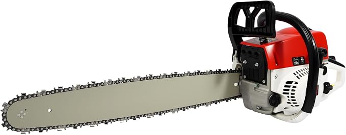 52cc 22 Inch Chainsaws, 2-Cycle Single Cylinder Gasoline Powered Chain Saws 2kw Gas Power Chainsaws Set for Trees Wood Farm Garden Ranch Forest Cutting (22in 52cc)
