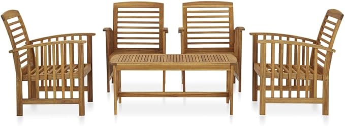 Patio Lounge Set,Outdoor Patio Furniture,Outdoor Chat Conversation Set,Garden Furniture Sets,for Patio,Backyard,Garden,Outdoor,5 Piece Solid Acacia Wood