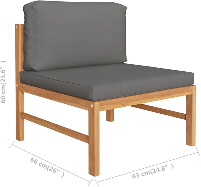 Patio Lounge Set with Gray Cushions,Patio Furniture Sets,Patio Conversation Sets,Outdoor Furniture Sets,for Garden,Backyard,Outdoor,4 Piece Solid Teak Wood
