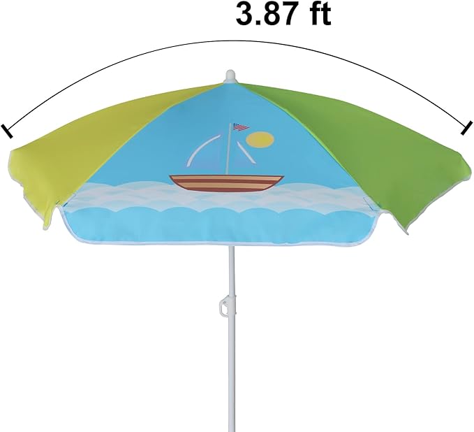 AMMSUN 47 Inch Seaside Beach Umbrella for Sand and Water Table - Kids Durable Umbrellas for children Beach Camping Garden Outdoor Play Shade