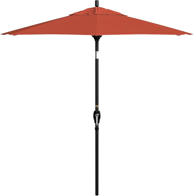 California Umbrella 7.5' Round Aluminum Market Umbrella, Crank Lift, Push Button Tilt