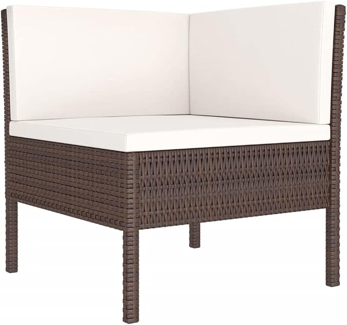 Patio Lounge Set with Cushions,Patio Furniture Sets,Patio Conversation Sets,Outdoor Furniture Sets,for Garden,Backyard,Outdoor,5 Piece Poly Rattan Brown
