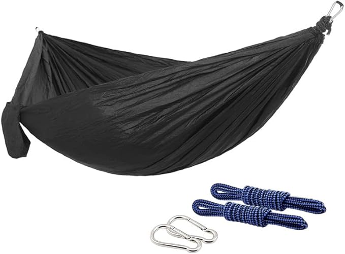 NOBRIM Camping Hammock Light Portable Hammock Nylon Color Matching Hammock Outdoor High Capacity for Double Person Recreation Vacation