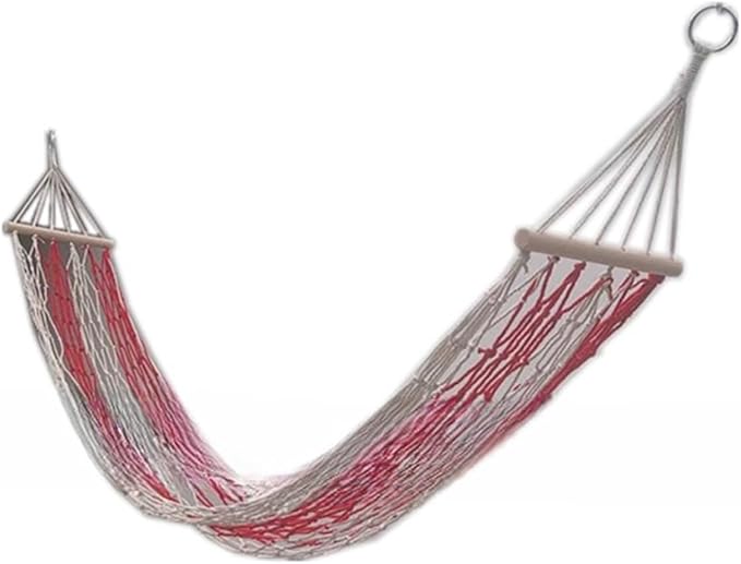 1Pcs Mesh Hammock Outdoor Camping Short Stick Leisure Pocket(Red)