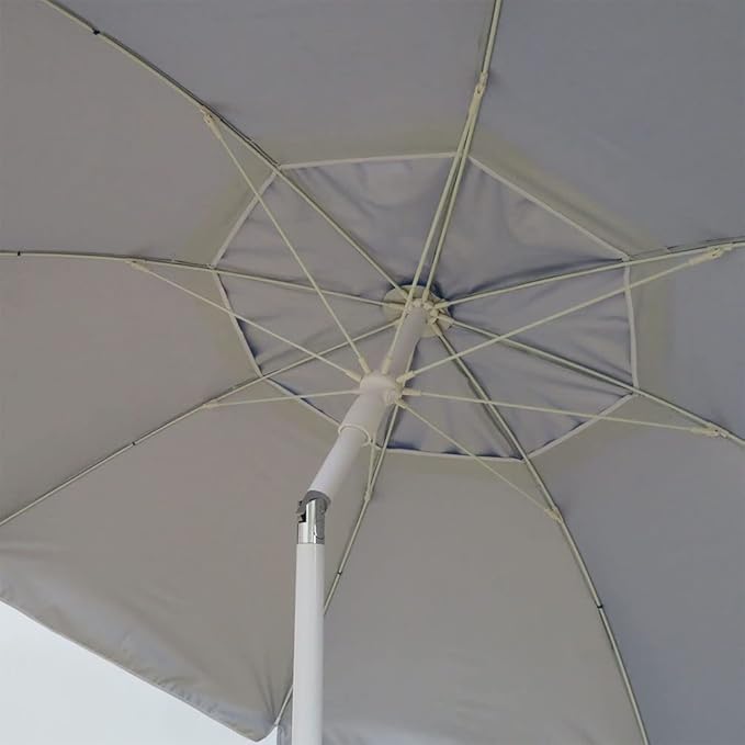 Beach Umbrellas for Sand Heavy Duty Wind Portable,7ft Outdoor Umbrella with Sand Anchor,Tilt and UV 50+ Protection, Includes Carry Bag for Beach, Patio, and Garden,Polyester Fabric with Silver Coating, Navy Blue