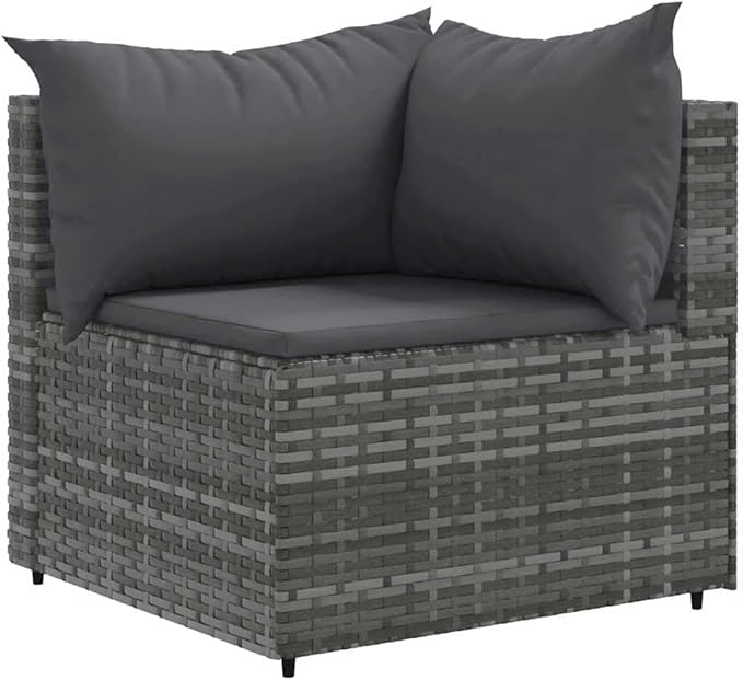 Patio Furniture Sets,Outdoor loveseat,Patio Conversation Sets,7 Piece Patio Lounge Set with Cushions Gray Poly RattanSuitable for Patio, Garden, Gazebo Low