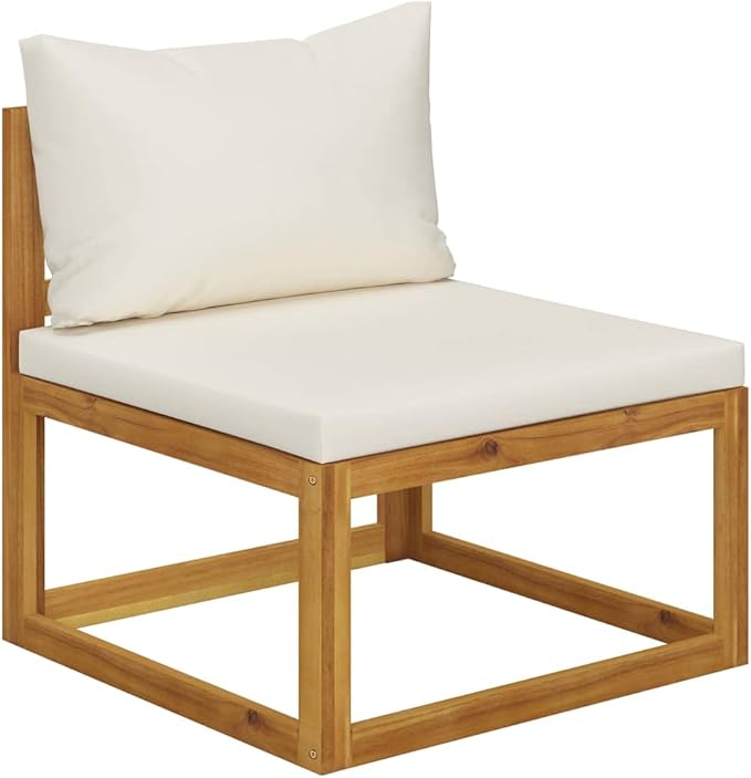 Patio Lounge Set with Cushion,Outdoor Patio Furniture,Outdoor Chat Conversation Set,Garden Furniture Sets,for Patio,Backyard,Garden,Outdoor,4 Piece Cream Solid Acacia Wood