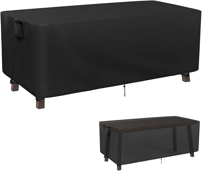 Kingling Patio Table Covers, Rectangular Outdoor Dining Table Cover 68 inch Outdoor Coffee Table Covers Waterproof Heavy Duty Patio Furniture Covers for Outdoor- 68''L x 38''W x 28''H Inch (Black)