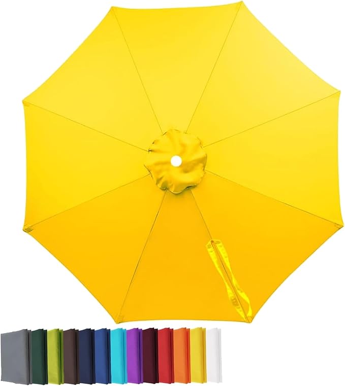Garden Umbrella Replacement Canopy, Patio Umbrella Cover, 6.6ft-13ft Water Resistant Yard Parasol Top Cover, 6 Ribs 8 Ribs Beach Umbrella Canopy for Outdoor Poolside Balcony