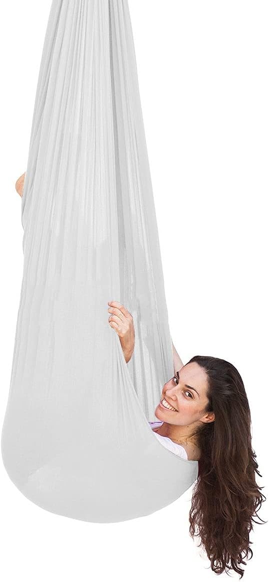 Sensory Swing for Adults Kids Indoor Therapy Swing Outdoor Calming Cuddle Snuggle Hammock Adjustable Durable Fabric Compression Swing for Autism ADHD Aspergers