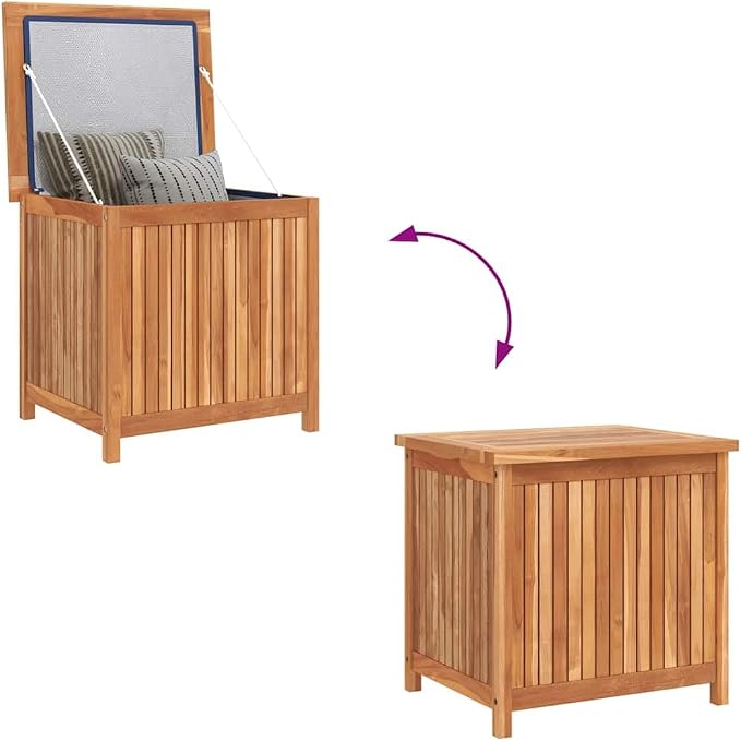 Acacia Wood Deck Box, Garden Backyard Storage Box, Patio Storage Container for Balconies, Gardens, Ggarages, 23.6"x19.7"x22.8", 23.6"x19.7"x22.8",-333