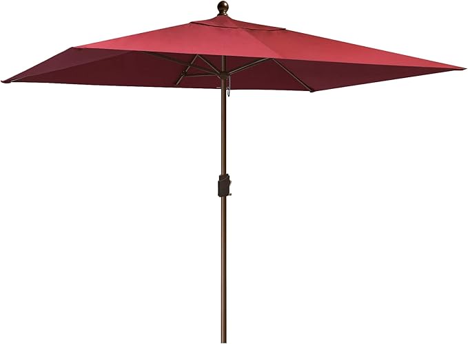 EliteShade USA 10-Year-Non-Fading 6.5x10Ft Rectangular Market Patio Umbrella, UPF 50+ UV Protection Performance Sun Umbrella, Heavy Duty Commercial Grade Outdoor Table Umbrella with Crank, Windproof Vented Top for Garden, Pool, Deck and Outdoor Playset...