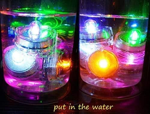 Bright LED Battery Operated Flameless Tea Light, Submersible Tea Candle Waterproof Decorations Underwater Vase Light for Party & Wedding, Pack of 12, Red