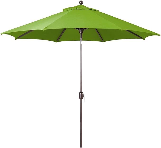 9-Foot Galtech (Model 737) Deluxe Auto-Tilt Umbrella with Antique Bronze Frame and Sunbrella Fabric: Gingko (Includes Extended Frame Warrantee)
