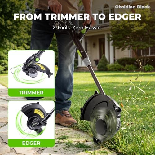 NovorikX 12'' Cordless String Trimmer & 350 CFM Leaf Blower Combo, 3 Batteries & Charger Included