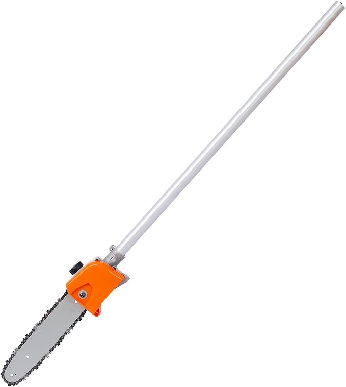 63CC 2-Cycle String Trimmer Edger Weed Eater, 4-in-1 Multi Garden Tools with Gas Pole Saw, Hedge Trimmer, Grass Trimmer and Brush Cutter EPA Compliant, Lawn Mower Weed Wacker for Yard Lawn (Orange)