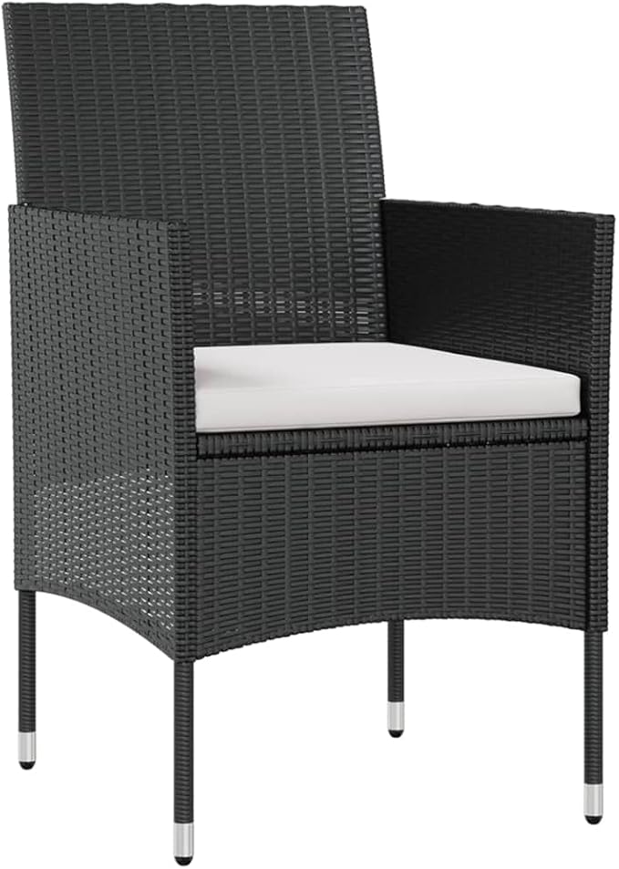 Backyard Furniture Patio Conversation Sets Outdoor Seating 8 Piece Patio Lounge Set with Cushions Poly Rattan Black Suitable for Swimming Pool, Courtyard, Garden