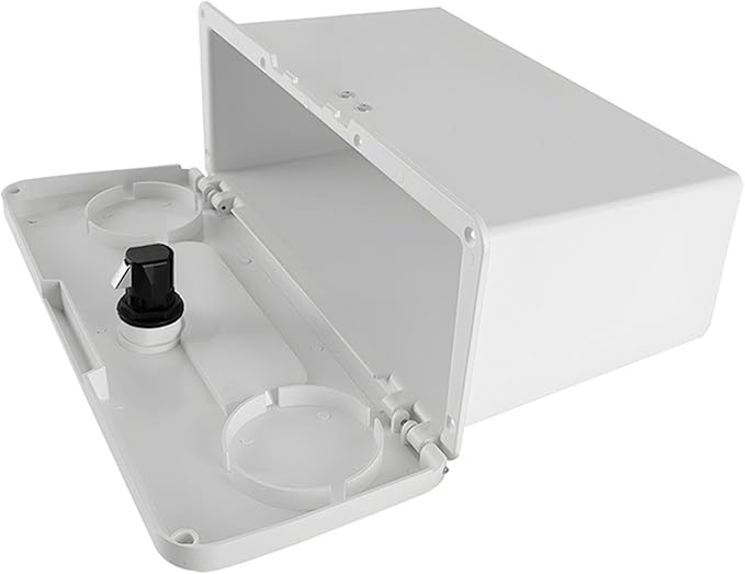 Boat Deck Storage Box Lockable Marine Organizer Embedded Button Lock Lightweight PP Material Suitable for Yacht Boat Fishing Tool Storage, White