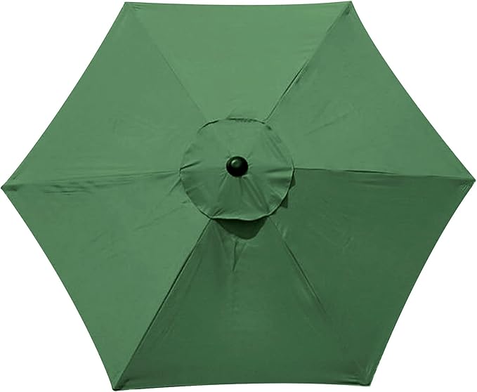 IUIBMI 10Ft Patio Umbrella Replacement Canopy 6 Ribs, Outdoor Umbrella Canopy with 6 Ribs Table Market Yard Umbrella Replacement Top Cover for Backyard Garden Beach (Canopy Only)
