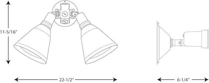 Progress Lighting 2-Light Adjustable Swivel Flood Light, Outdoor, P5203-30, White