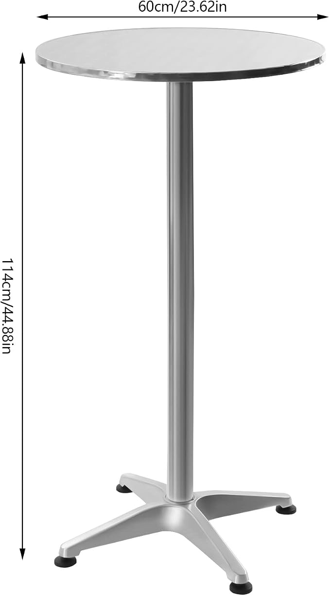 Metal Bar Table Aluminum Patio Tables Indoor-Outdoor Bar Height Table with Round Flip-UpTable H45inch