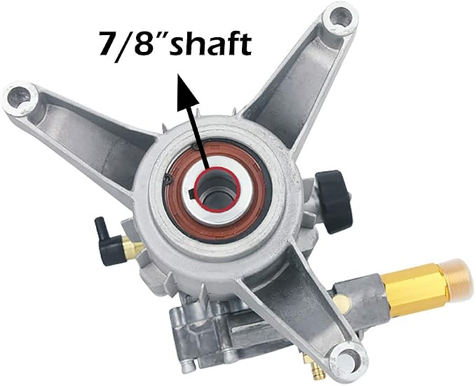 7/8'' Shaft Pressure Washer Pump Replacement Rear Inlet/Outlet 2400-2800PSI Pumps Replacement for Power Pressure Washer, Compatible with GCV160&GCV190, Craftman, Simpson, Ryobi, Honda and More Engine